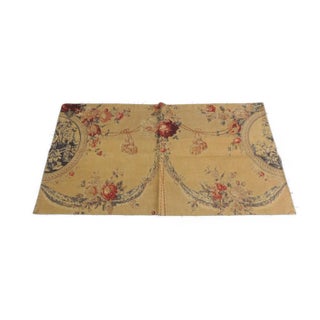 Antique Tan and Red Toile Linen Textile For Sale