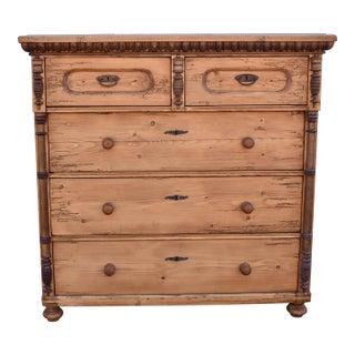 Pine Chest of Five Drawers, Circa 1880 For Sale