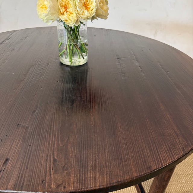 Canterbury Reclaimed Elm Dining Table – Rich Walnut Finish For Sale - Image 4 of 14
