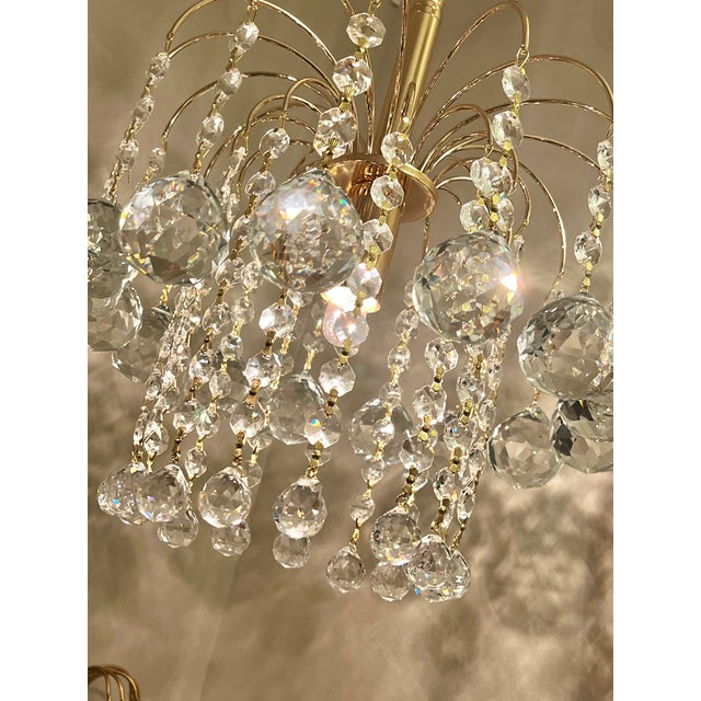 Gold Italian Crystal Chandelier from Swarovski, 2000s For Sale - Image 8 of 13