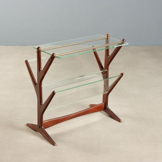 Vintage Wooden and Glass Magazine Rack, 1950s For Sale - Image 11 of 11