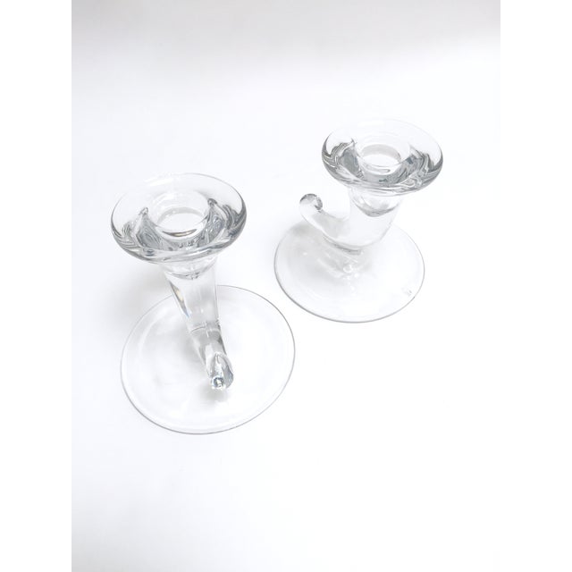 Vintage Glass Horn Taper Candle Holders A Pair Chairish