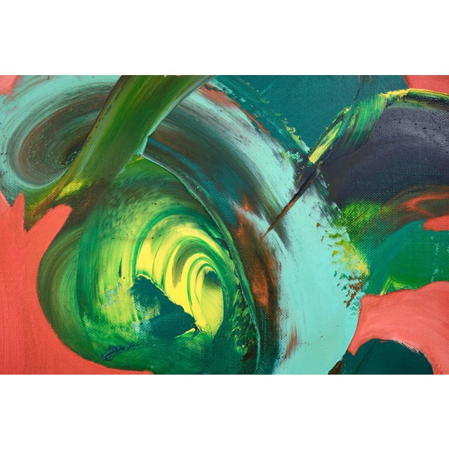 Paint "Orange Face" Large Abstract Oil Painting by Simon Findlay For Sale - Image 7 of 7