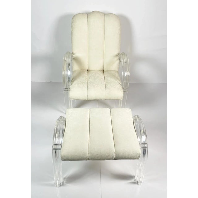 Mid-Century Modern Lucite Lounge Chair & Ottoman by Charles Hollis Jones, Waterfall Collection For Sale - Image 3 of 12