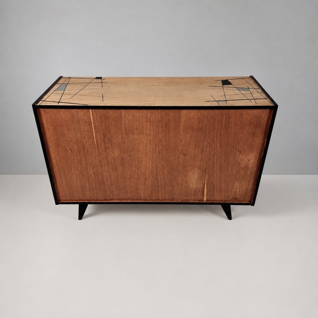 Wood Vintage White Commode in Oak, 1960s For Sale - Image 7 of 9