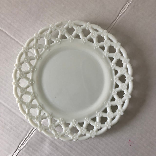 Vintage Milk Glass Salad Plates 8.5” Basket Weave Pattern Set5 Chairish
