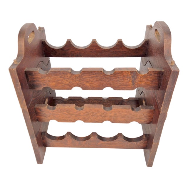 Vintage Brutalist Oak Wine Racks, 1960s, Set of 3 For Sale