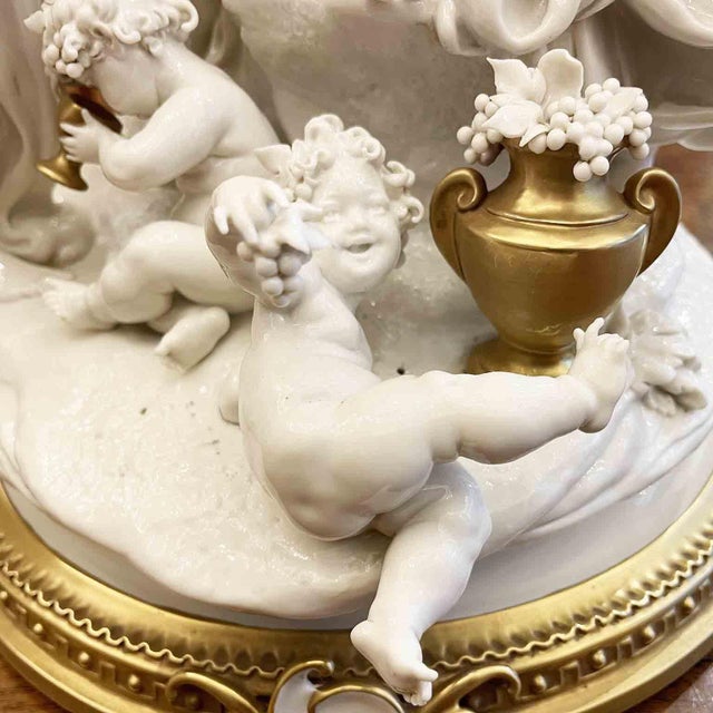 Large Bacchanal Triumph of Bacchus Sculptural Group in White and Gold Porcelain by Giuseppe Cappé, 1962 For Sale - Image 4 of 12