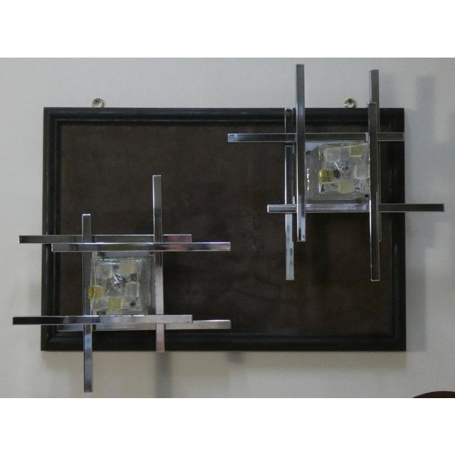 1960s Vintage Murano Glass and Steel Wall Lights by Albano Poli for Poliarte, 1960s, Set of 2 For Sale - Image 5 of 18