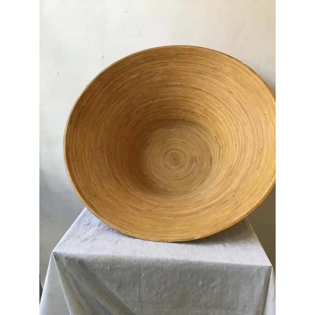 Tan Bamboo Bowl For Sale - Image 8 of 10