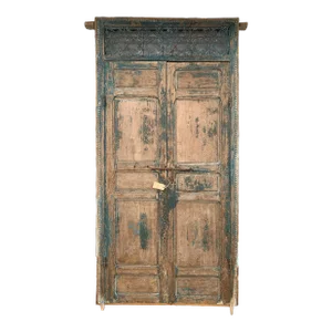 19th Century Moroccan Style Wood and Wrought Iron Grate Double Door