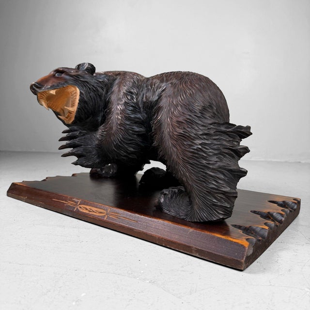 Ainu Wooden Bear Sculpture, 1950s For Sale - Image 6 of 17