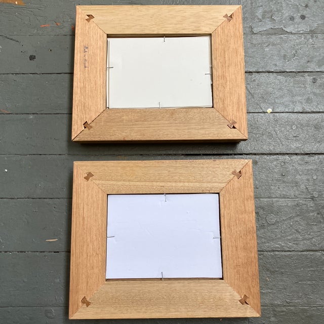 Contemporary 2 Original Abstract Ink Wash Paintings Chunky Gold Frame-a Pair For Sale - Image 4 of 4