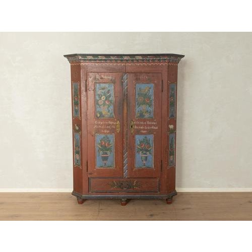 Antique Farmhouse Display Cabinet For Sale - Image 3 of 9