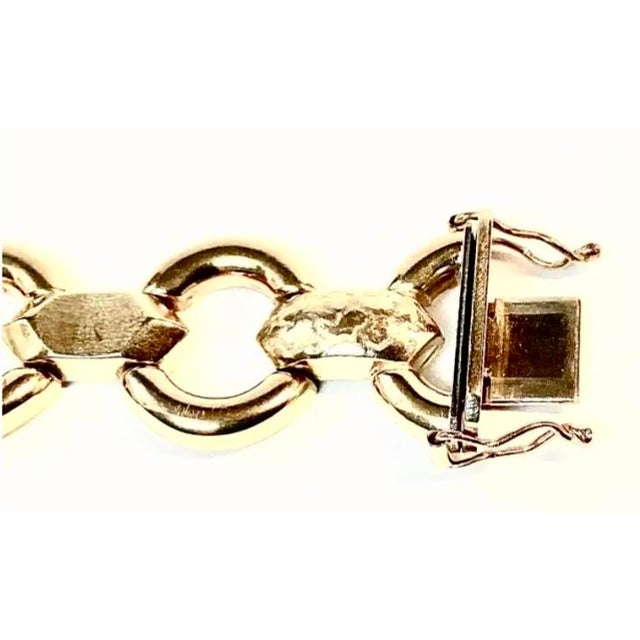 14k Yellow Gold Unisex Link Bracelet For Sale - Image 4 of 8