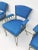 Textile 1940s Vintage Blue Dining Chairs- Set of 6 For Sale - Image 7 of 8