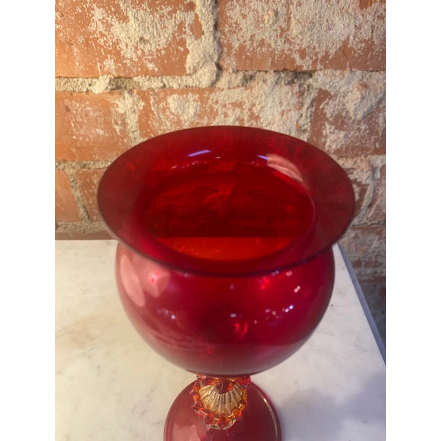 1970s Italian Handcrafted Chalice in Blown Murano Glass For Sale - Image 4 of 6