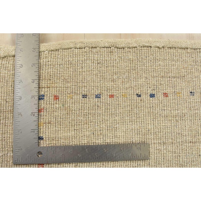 Gabbeh Rug 1’11” X 2’10” Beige Wool Contemporary Hand-Knotted Carpet For Sale - Image 9 of 9