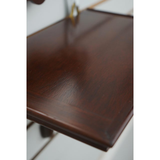 Brown 1990s Virginia Metalcrafters Colonial Williamsburg Mahogany Shelf & Mirror For Sale - Image 8 of 10