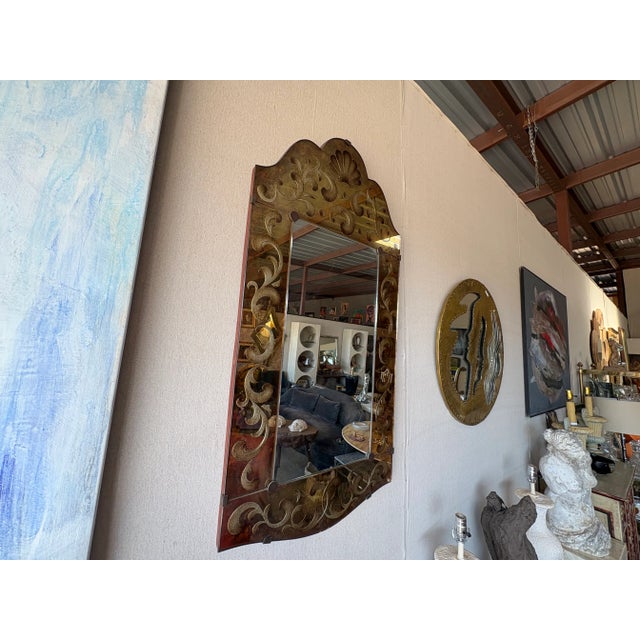 Italian Reverse Decorated Mirror For Sale - Image 14 of 15