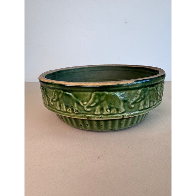 McCoy Bulb Planter Dish With Elephants For Sale - Image 4 of 9