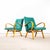 Teal Armchair with Maze Effect, 1960s For Sale - Image 9 of 9