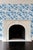 French Chirp Society Floral Grasscloth Wallpaper by House Party | French Blue | 6 Yards For Sale - Image 3 of 9