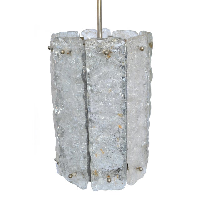 Kalmar Lighting Kalmar Ice Chandelier Chrome & Crystal Glass Panels Mid-Century Modern Austria For Sale - Image 4 of 13