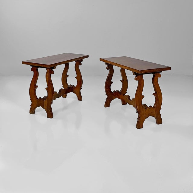 Italian Late 19th Century Style Coffee Tables in Crafted Wood, 1930s, Set of 2 For Sale - Image 18 of 18