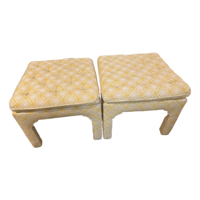 1960s Pair of Pillow-Top Ottoman in the Style of Milo Baughman For Sale