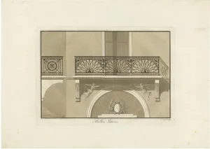 Spiegl, Illustration of the Architecture of a Balcony, 1730, Print