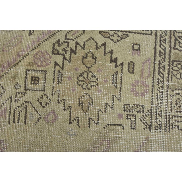 Tabriz Rug 9’3” X 12’4” Beige Wool Vintage Distressed Hand-Knotted Carpet For Sale - Image 4 of 15