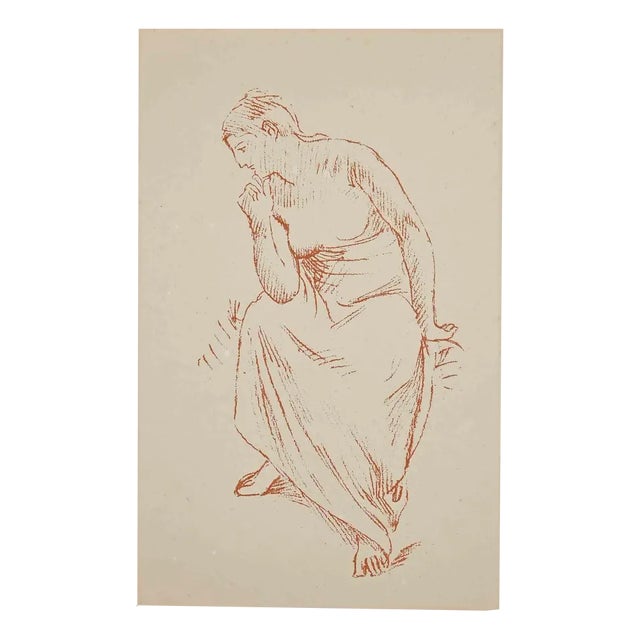 Pierre Puvis De Chavannes, Woman, Original Lithograph, Late 19th-Century For Sale