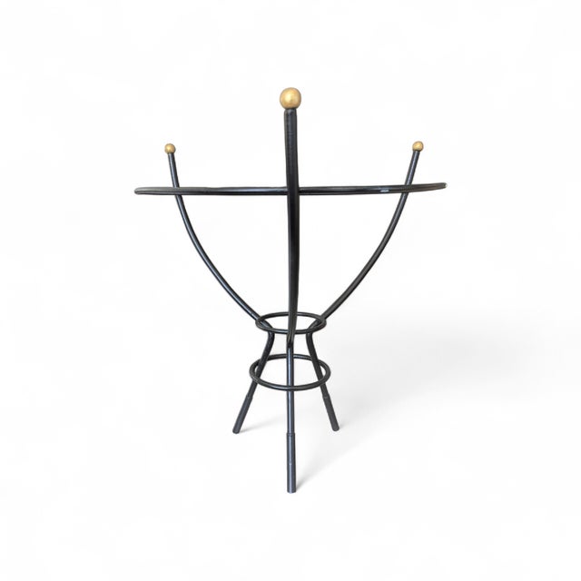 Mid 20th Century Black Mid Century Modern Metal Planter Holder For Sale - Image 5 of 8