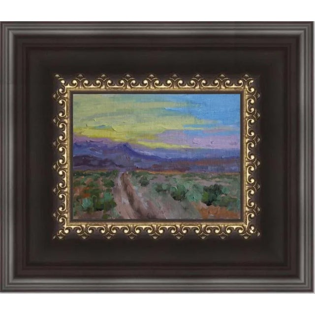 Nevada Desert Sunset Plein Air Oil by L Haas For Sale - Image 4 of 5