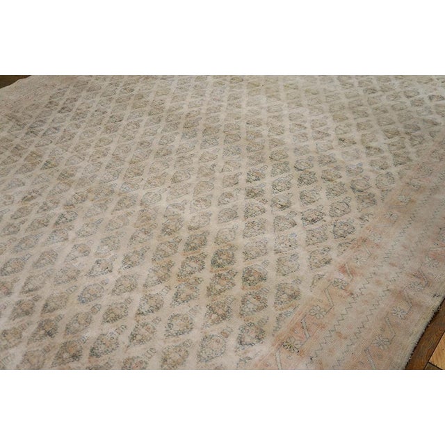Textile Spectacular Diamond Design on Ivory Background Color Antique Indian Cotton Agra Rug For Sale - Image 7 of 10