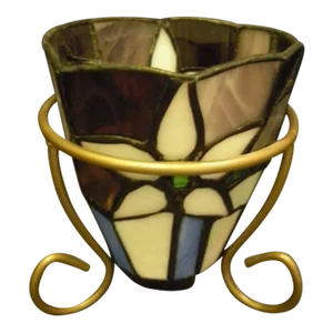 Vintage Stained Glass Holder for Plants