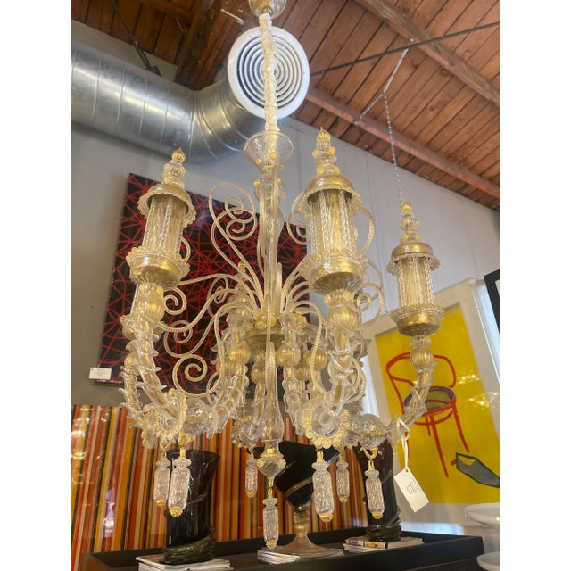 1990s Italian Murano Glass Chandelier. For Sale - Image 11 of 11
