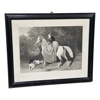 After Alfred de Dreux, Alone at a Meeting, 1858, Engraving For Sale