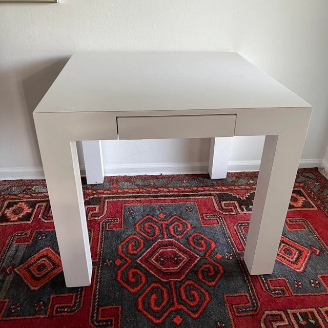 1980s Postmodern Parsons Laminate Table / Card Table For Sale - Image 9 of 9