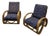 Vintage Rattan Pretzel Armchairs - A Pair For Sale