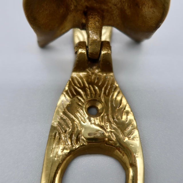 Vintage Brass Fox Head Door Knocker — Figural Animal Hardware For Sale In Austin - Image 6 of 7