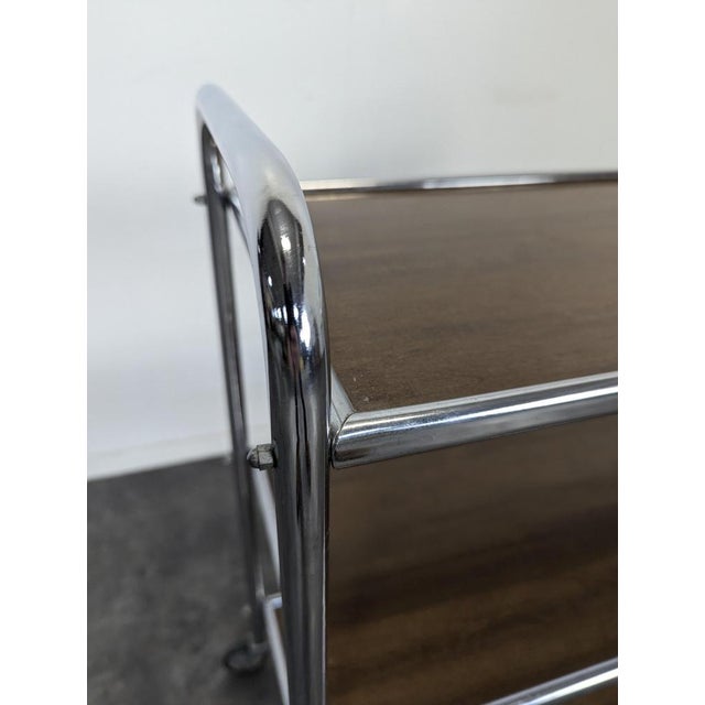 Rolling Wooden and Metal Serving Cart, 1970s For Sale - Image 5 of 7