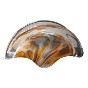 1980s Signed Ogetti Italy Orange Swirl Millefiore Art Glass Napkin Holder