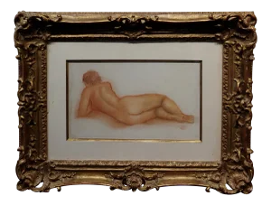 Aristide Maillol -Female Nu Allongé Reclined Nude -Sanguine Drawing on Paper