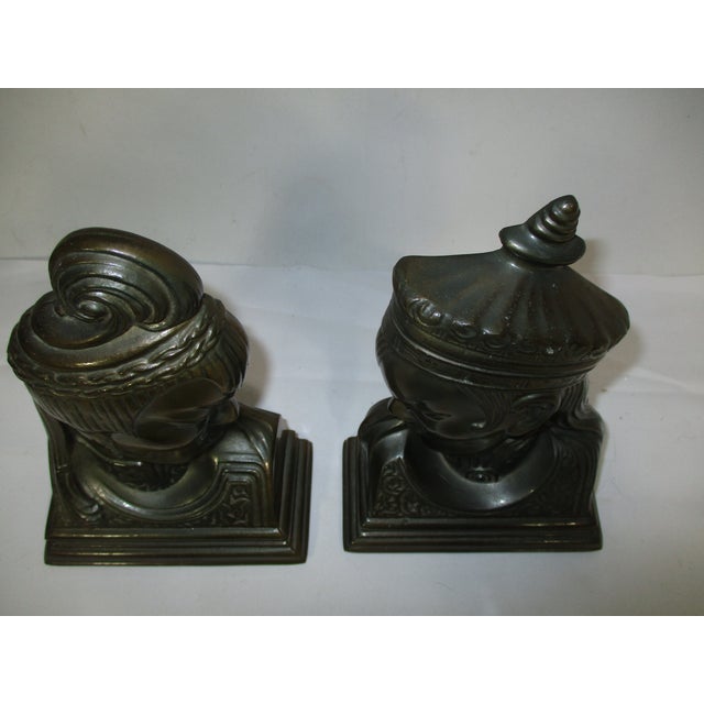 Vintage Asian Brass Bookends - Pair For Sale - Image 11 of 12