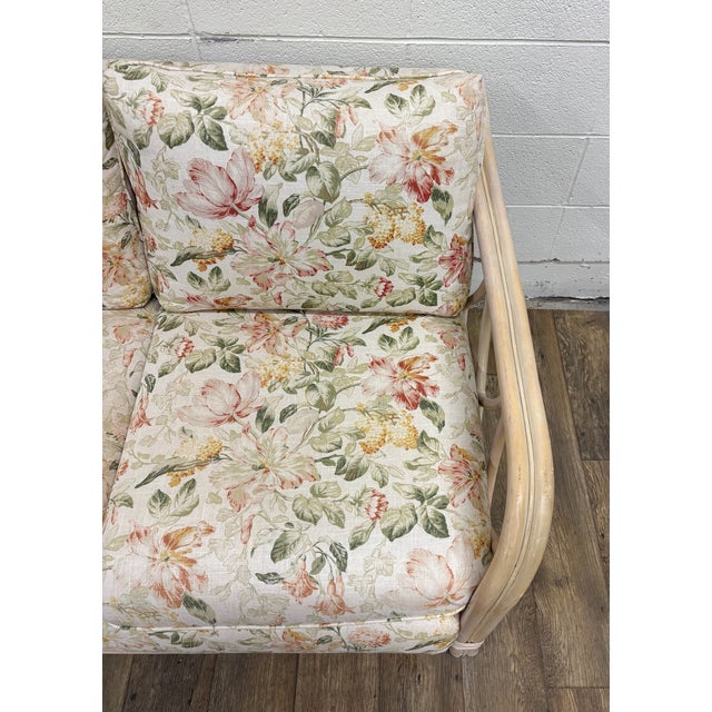 Vintage MCM Ficks Reed Style Organic Coastal Boho Style Rattan Sofa For Sale - Image 11 of 12