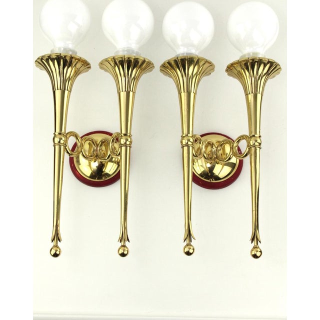 1920s Art Deco Wall Lamps in Torch Shape, 1920s, Set of 2 For Sale - Image 5 of 14