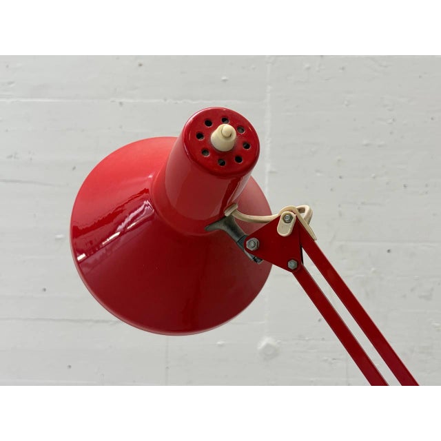 Metal Mid-Century Articulated Desk Lamp in Red, 1970s For Sale - Image 7 of 17