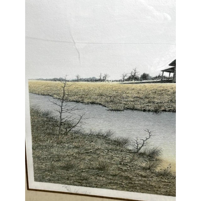 1970s Butler Brown Hand-Signed & Remarqued Original Lithograph, the Old Georgia Farmhouse (1977), Franklin Mint Edition, Framed, Coa For Sale - Image 5 of 12